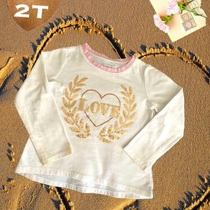 2T Long sleeve T - Cute Royal Love Heart